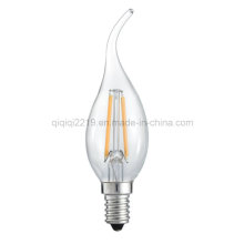 Bulbo do filamento do diodo emissor de luz da vela de 1.5W Ca35 com transparente